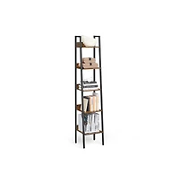 Slickblue Tall Narrow 5 Tier Bookcase Organizer Storage Shelf Unit