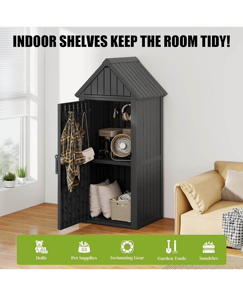 Decksplore Outdoor Upgraded sturdy storage cabinet,Reinforced base,Suitable for all-weather use,Perfect gardens, patios, and lawns