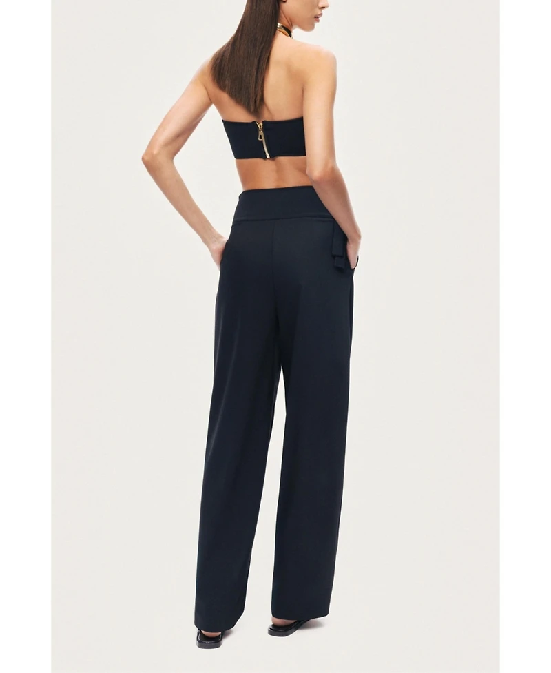 Nocturne Women's Cut-Out Waist Wide-Leg Pants