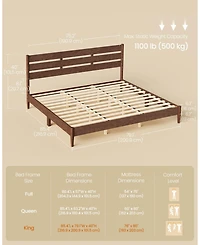 Slickblue King Bed Frame with Led Headboard Charging Station Storage
