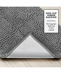Hearth and Harbor Chenille Bath Rug 2-Piece Set - Contour and Small (20"x24" and 17"x24"), Quick-Dry, Machine-Washable, Non-Slip
