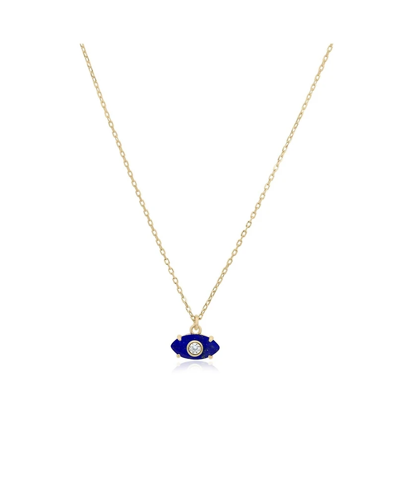 The Lovery Lapis Evil Eye Necklace 14K Gold-Plated Sterling Silver
