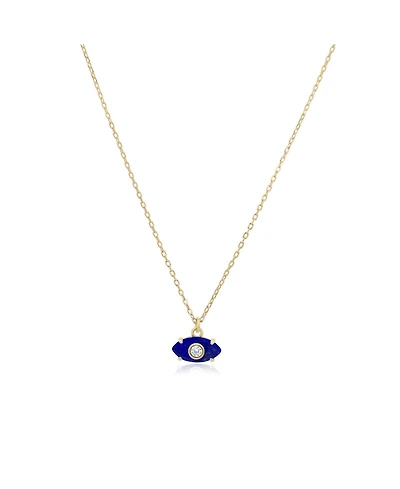 The Lovery Lapis Evil Eye Necklace 14K Gold-Plated Sterling Silver