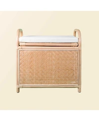 Momiji Mia Handcrafted Rattan Storage Trunk and Bench Seating with cushion