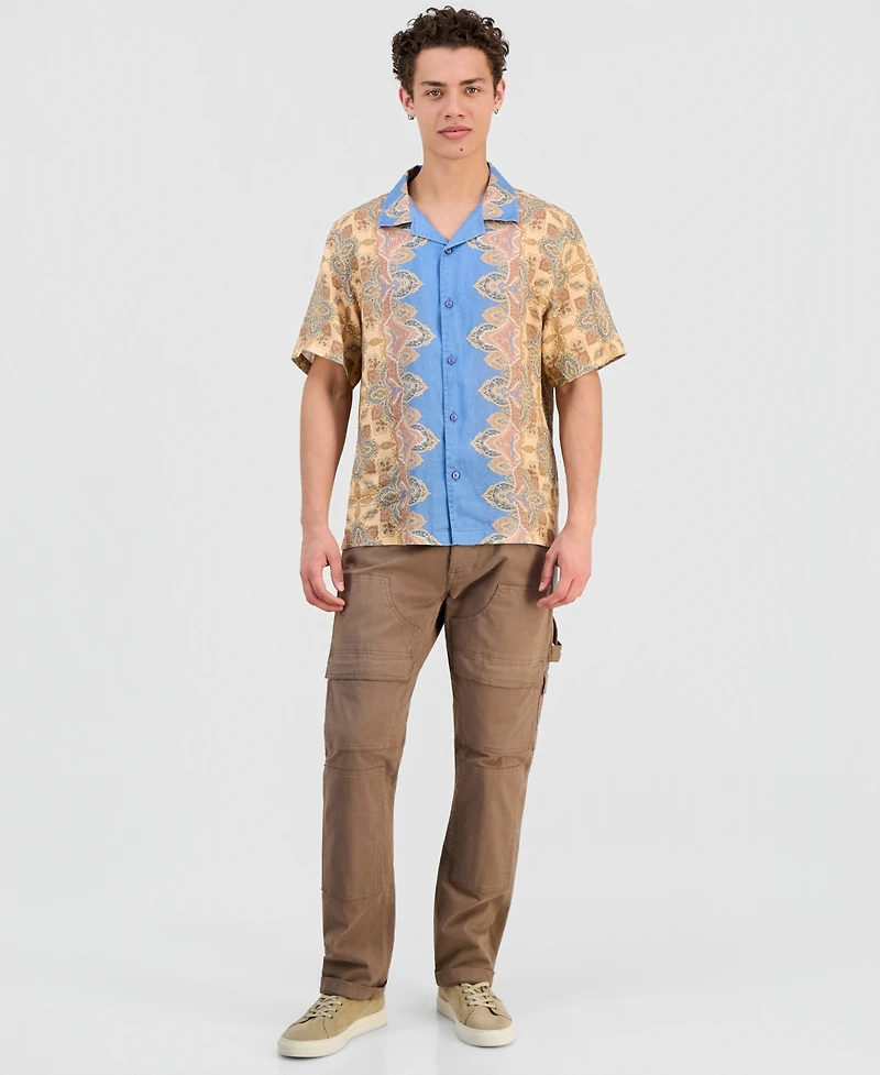 Guess Men's Napa Linen Casa Blanca Short-Sleeve Shirt
