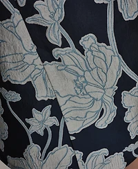 Donna Karan New York Women's Halter Jacquard Sheath Floral Sleeveless Midi Dress