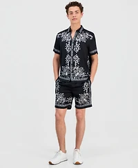 Guess Men's Charm Regal Medallion Short-Sleeve Shirt