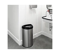 Ninestars Open Top Commercial Trash Can, 13 Gal 50L, Stainless Steel