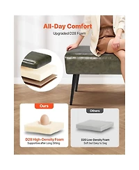 Sugift Leather Bedroom Bench 43 Inch Pu Upholstered Shoe Storage Entryway