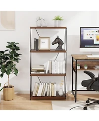 Gouun 4-Tier Freestanding Bookshelf with Metal Frame and Mdf Shelves