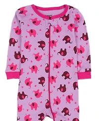 Leveret Toddler Girls Matching Family One-Piece Cotton Sleep 'n Play Footed Pajamas