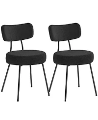 Slickblue Dining Chairs Set of 2 Steel Frame Ink Black Kitchen Chairs