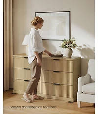 Slickblue 6 Drawer Bedroom Storage Dresser Double Wide Organizer Unit