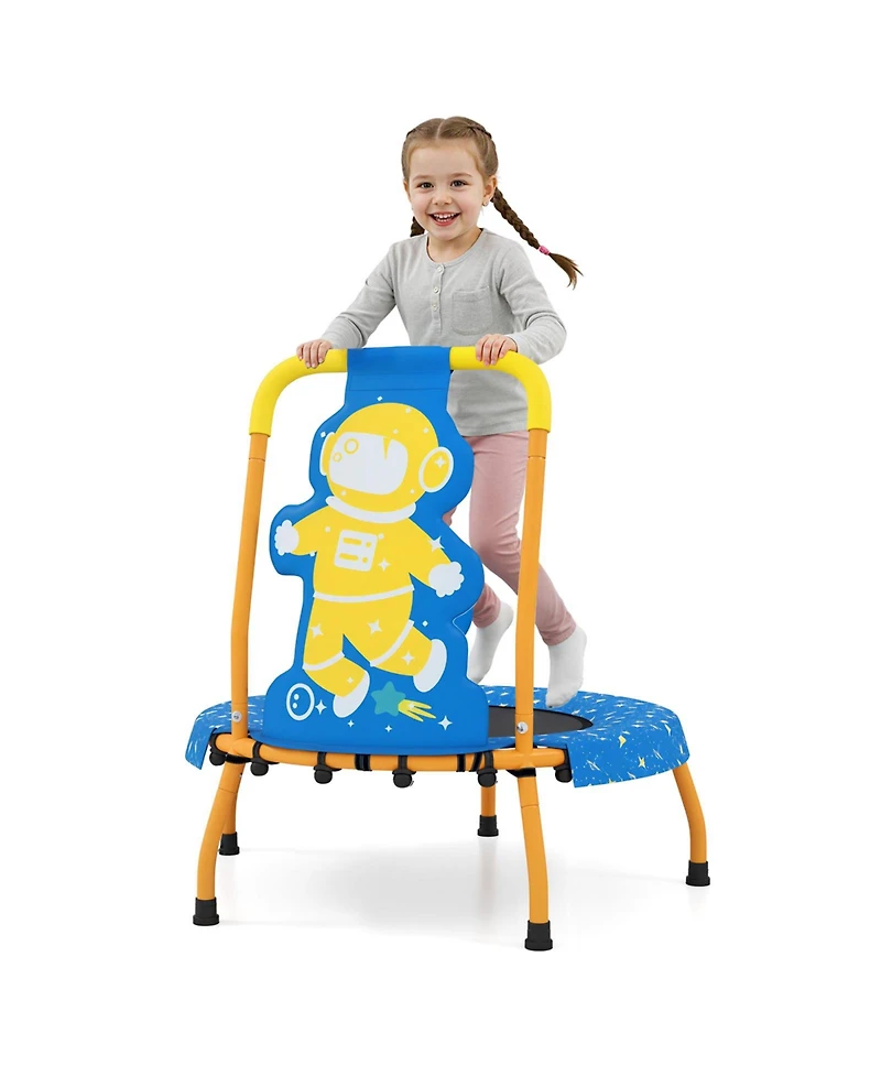 Slickblue Toddler Trampoline with Foam Grip Handle and Safety Pad