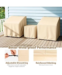 Sugift Three-Piece Waterproof Outdoor Bistro Furniture Cover Set