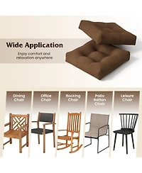 Gouun Reversible Patio Chair Seat Cushion Pads, Set of 2