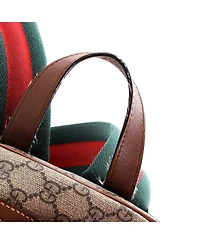 Pre-Owned Gucci Small Zip Pocket Backpack Embroidered Gg Coated Canvas