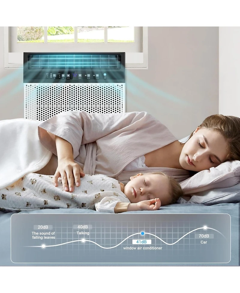 Antarctic Star 10000 Btu U-Shaped Window Air Conditioner, 6 Modes and Quiet Cooling