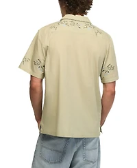 Lucky Brand Men's Embroidered Floral Shirt