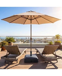 Costway 176 Lbs Mobile Fillable Patio Umbrella Base with 4 Wheels 2 Locks for 1.4-1.9" Pole