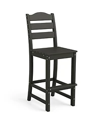 Gouun Outdoor Hdpe Counter Height Bar Stool with Back, Armrests and Built-In Footrest