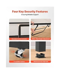 Sugift Twin Daybed with Trundle Led Lights and Charging Station Height Adjustable