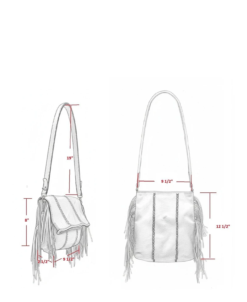 Carlos Falchi Medium Fringe Leather Crossbody Messenger