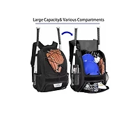 Furlihong Baseball Bag Softball Backpack for Youth and Adult - T Ball Bat Equipment with Helmet Holders Shoe Compartmen