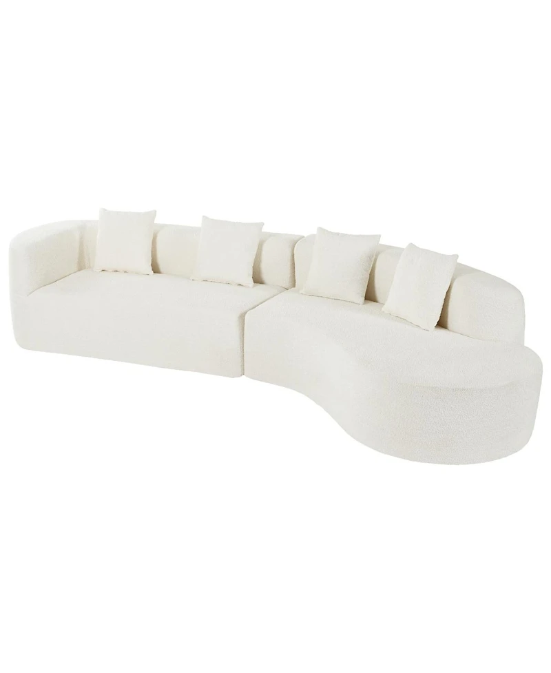 Streamdale Furniture Modern Curved Sectional Sofa with Pillows