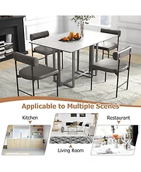 Gymax Dining Chair Set of Faux Leather Upholstered Kitchen Side Chair w/ Curved