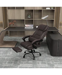 Boyel Living High Back Massage Office Chair with 6 Vibration Points Pu Leather Reclining