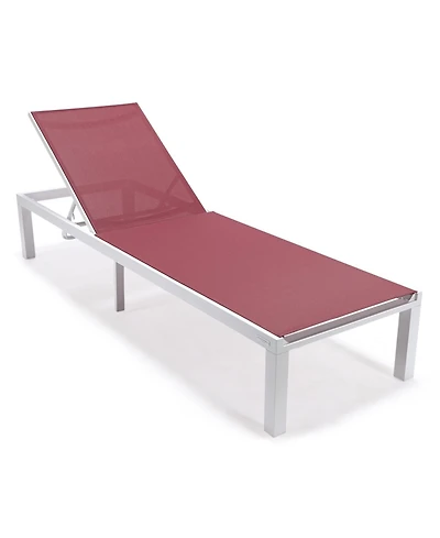 LeisureMod Marlin Patio Chaise Lounge Chair With Aluminum Frame
