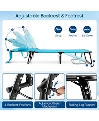 Gouun Folding Face-Down Tanning Chair with 3 Removable Pillows