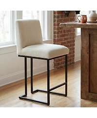 Maison Boucle 25" Upholstered Counter Height Stools Set of 4, Kitchen Island