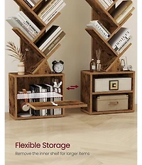 Slickblue Modern Tree Bookcase with Cabinet Storage Organizer Shelf