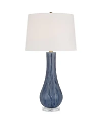 360 Lighting Shannon 30 1/2" High Stripe Ceramic Gourd Table Lamp with Dimmer