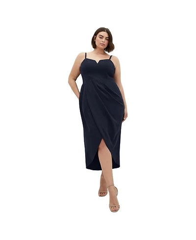 City Chic Women's Sassy Flex Fit Tulip V Dress