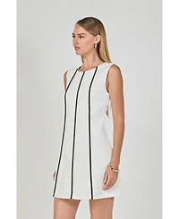 endless rose Women's Linen Binded Mini Dress