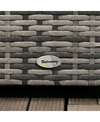 Outsunny 113 Gallon Deck Box with Groove Handle for Garden Tools Dark
