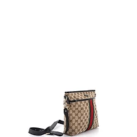 Pre-Owned Gucci Small Front Pocket Web Messenger Gg Canvas