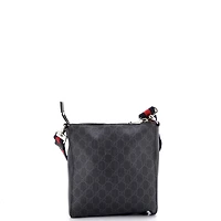 Pre-Owned Gucci Small Web Strap Front Zip Messenger Bag Gg Coated Canvas