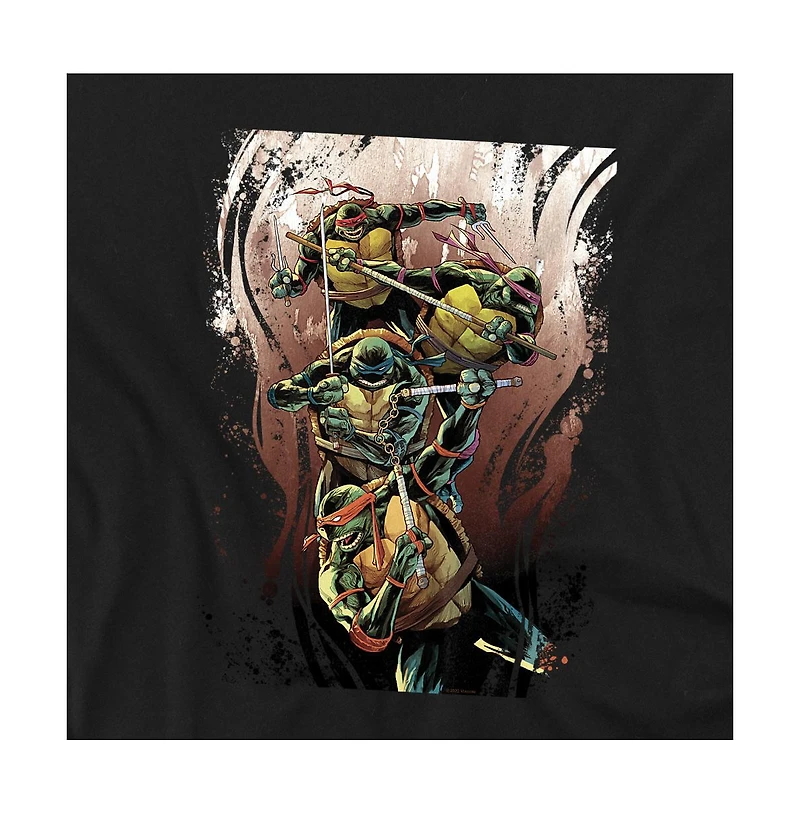 Logovision Men's Tmnt Earthy Rainbow Warriors T-Shirt