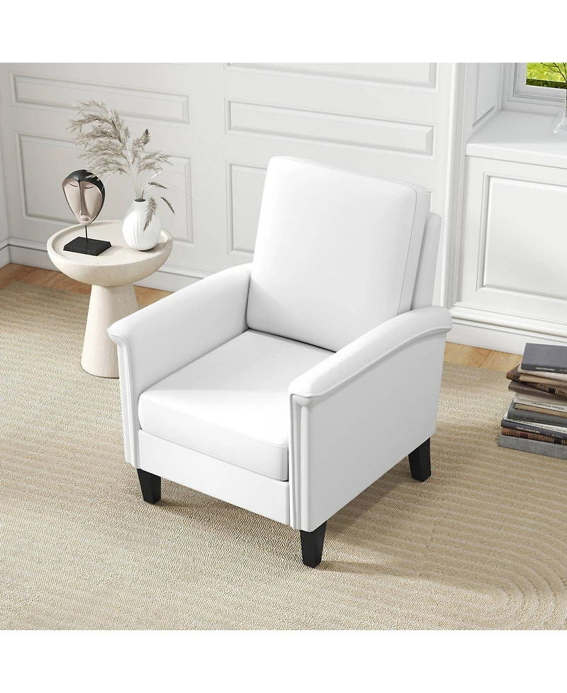 Slickblue Farmhouse Floral Armchair with High Back and Solid Wood Legs Accent Chair Design