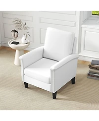 Slickblue Farmhouse Floral Armchair with High Back and Solid Wood Legs Accent Chair Design