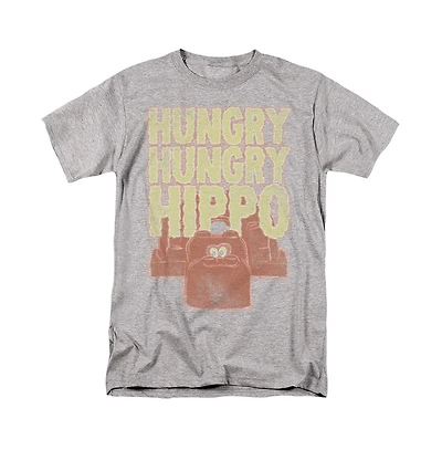 Logovision Men's Hungry Hippos Wavy Logo with Big Red Hippo T Shirt