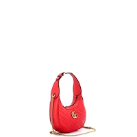 Pre-Owned Gucci Mini Gg Marmont Half Moon Hobo Matelasse Leather