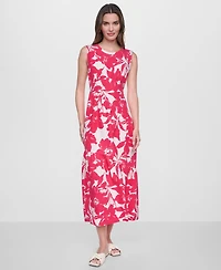 Dkny Women's Sleeveless Printed Midi Dress