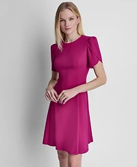 Dkny Women's Tulip Sleeve Fit and Flare Dress