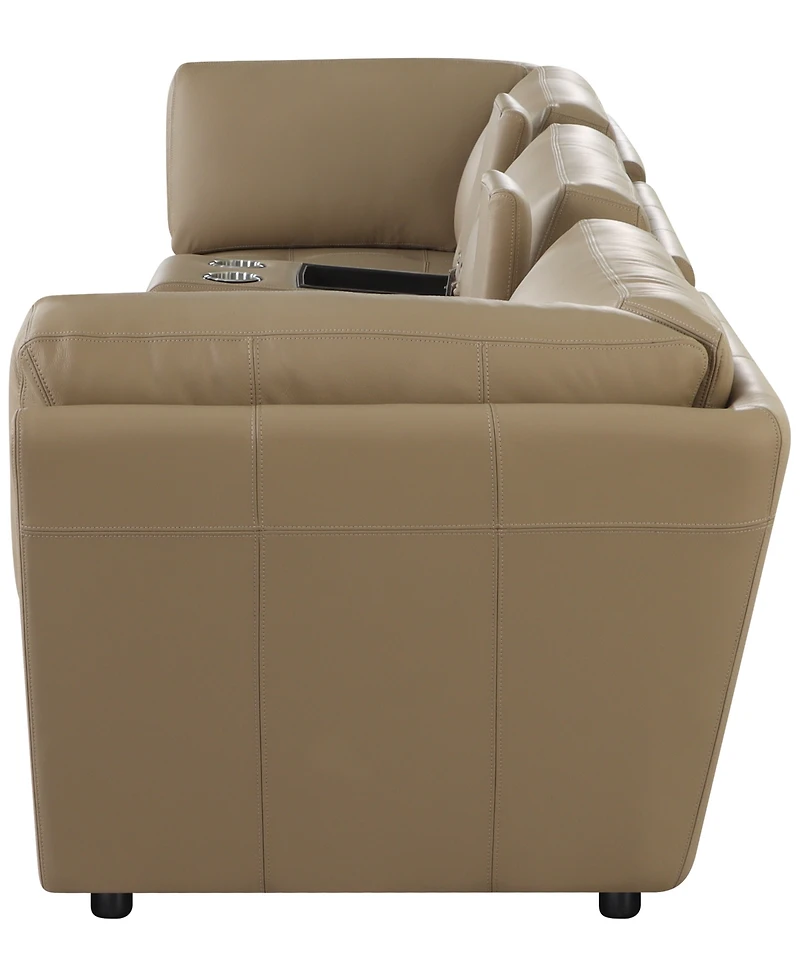 Versa 5-Pc. Leather Sofa with 2 Consoles
