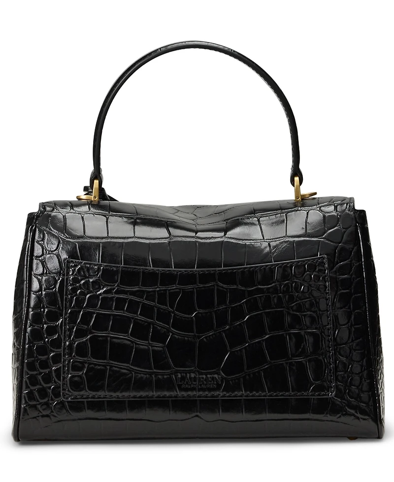 Lauren Ralph Farrah Embossed Small Soft Satchel Handbag